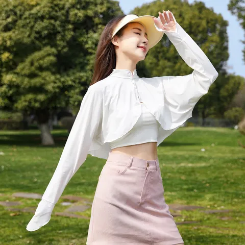 Women's Sun Protection Clothing Ice Silk Cardigan Lightweight Breathable UV Protection Long Sleeve Shrug Summer Outerwear