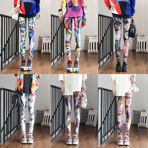 Women's Graffiti Print Leggings High Waist Stretchy Yoga Pants Slim Fit Pencil Trousers Streetwear Polyester Spandex Long Pants