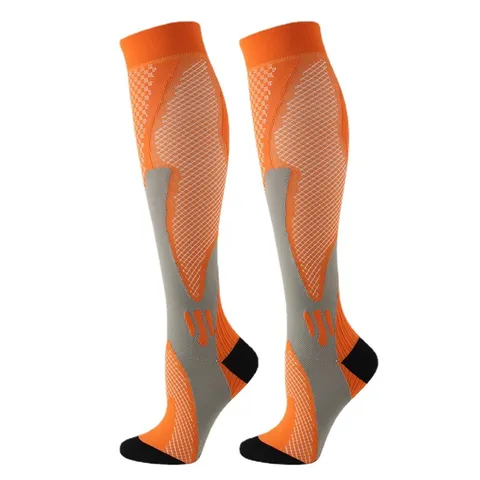 Professional Sports Compression Socks For Running Marathon Fitness Breathable Gradient Compression Mid-Calf Socks