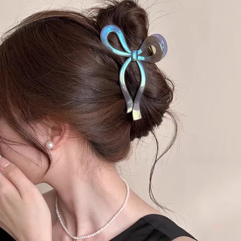 Perlmutt Bandschleife Haarkralle Groß Acryl Haifisch-Clip Elegante Haarnadeln Für Damen Täglich Hochzeit Party Haarschmuck