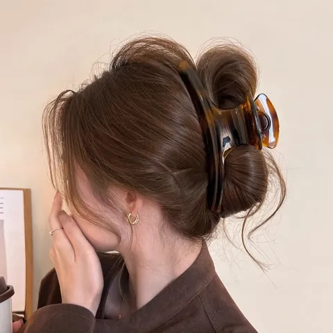 Vintage Acryl Große Haarklammer Für Damen Retro Geometrische Haarkralle Elegante Kopfschmuck Styling Tool Für Dickes Haar