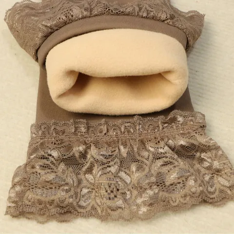 Donna Inverno Felpato Ispessito Finto Traslucido Sopra Il Ginocchio Ghette Silicone Antiscivolo Calze Alte