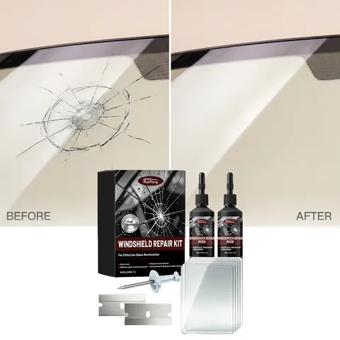 Auto Windschutzscheibe Reparaturset Glas Riss Chip Fix Werkzeug Set Windschutzscheibe Harz Reparatur Flüsigkeit Mit Klingen Und Härtungsfolien