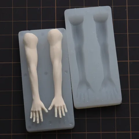 Moule de Corps en Silicone pour Modèle de Main Homme Moule en Résine pour Figurine DIY Outil de Sculpture Souple