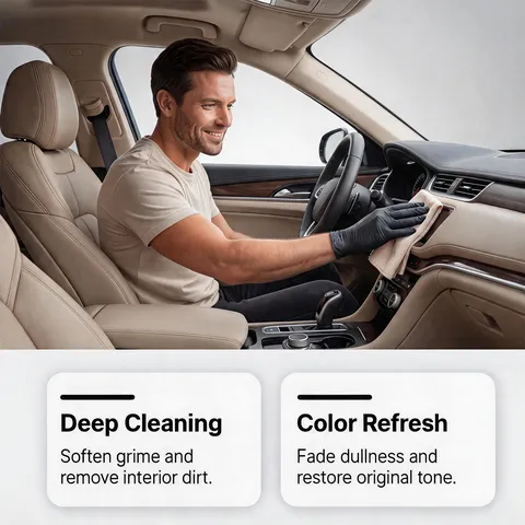 HOMONTH Car Interior Renovation Paste Automotive Dashboard Restoration Leather Plastic Cleaner Care Cream Detail Kit