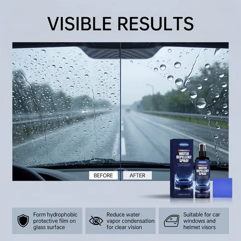 Auto Glas Anti-Mist Waterdicht Spray Voorruit Duidelijk Zicht Reiniger met Microvezeldoek Auto Anti-Mist Coating Kit