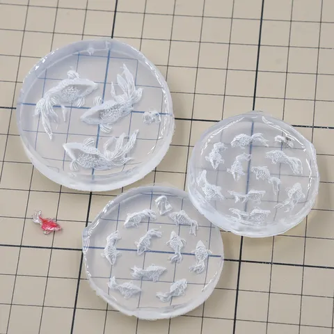 Miniature Goldfish Silicone Mold DIY Ultra Light Clay Nail Art Carving Craft Mold Resin Jewelry Making Mold