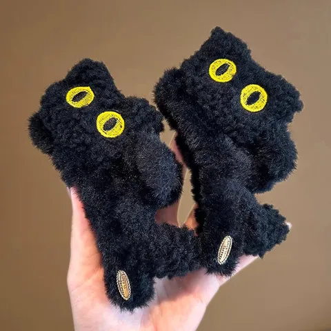 Molletta per Capelli Gatto Cartone Animato Peluche Artiglio Squalo Inverno Soffice Accessori Capelli Per Donne Ragazze Stile Quotidiano