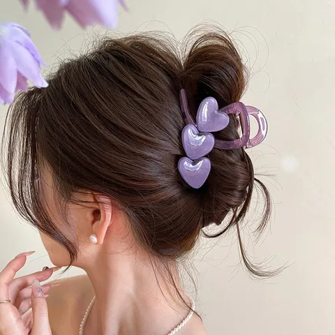 Gelee Herz Haarklammer Transparent Acryl Haargreifer Süßes Herz Haarschmuck Für Damen Tägliches Haarstyling Haarklammer