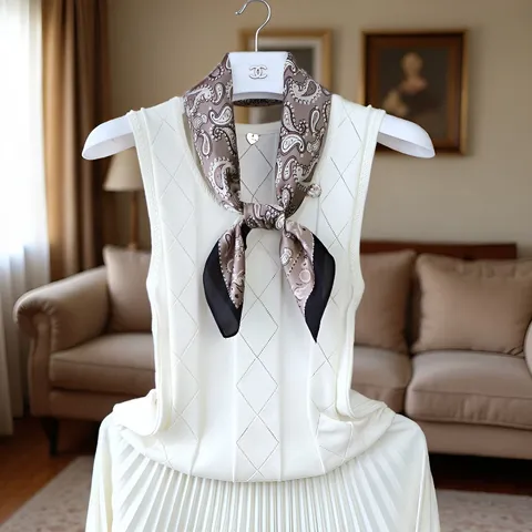 Women Fashion Imitation Silk Square Scarf Vintage Paisley Print Neckerchief Elegant Hair Band