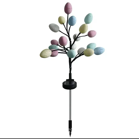 Pasqua Solare Giardino Paletto Luci 12 LED Uovo Screpolato Esterno Impermeabile Illuminazione Paesaggio Festa Cortile Arredamento