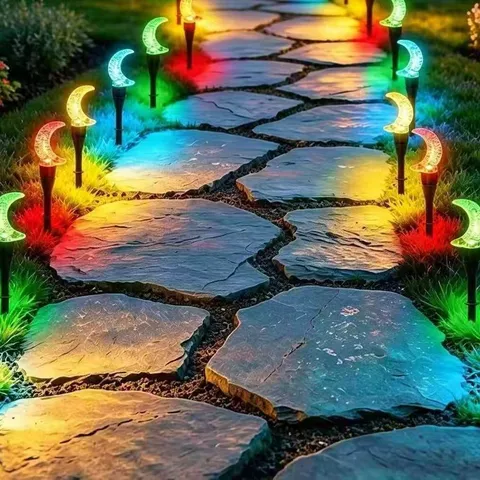Solar LED Lichterketting Buiten Waterdicht Tuin Grasveld Pad Decoratieve Landschapsverlichting Bellenbal Maan Ster Lichten