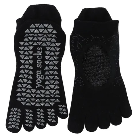 Women's Five Toe Non Slip Yoga Socks Professional Pilates Athletic Cotton Socks
