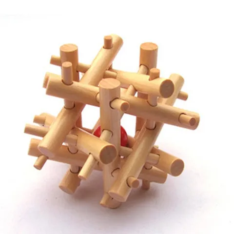 Serrure Kongming en Bois Serrure Lu Ban Puzzle 3D Emboîtement Jouet Éducatif Casse-Tête Pour Adultes Et Adolescents