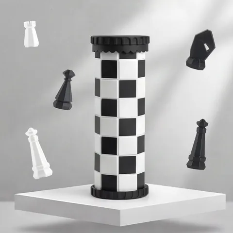 Portable Wooden International Chess Board Game Portable Storage Cylindrical Educational Toy For Kids And Adults