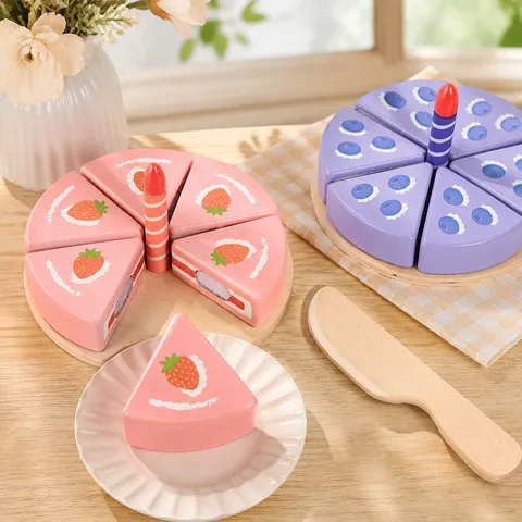 Kinder Holz Simulierter Kuchen Schneiden Rollenspiel Spielzeug Küche Pädagogische Frühe Bildung Interaktives Spielzeug