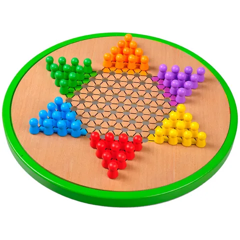 Wooden 5 in 1 Board Game Set Educational Multicolored Chess Checkers Ludo Family Tabletop Toy Gift For Kids