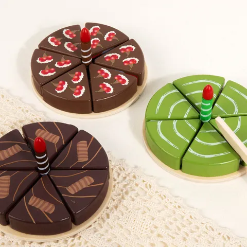 Kinder Holz Simulierter Kuchen Schneiden Rollenspiel Spielzeug Küche Pädagogische Frühe Bildung Interaktives Spielzeug