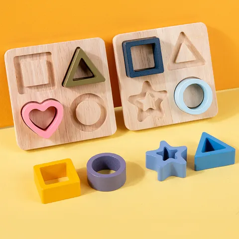 Hölzernes Montessori Pädagogisches Geometrisches Formpassendes Puzzle-Spielzeug Für Kleinkinder Frhes Lernen Farberkennung Formsortierbrett