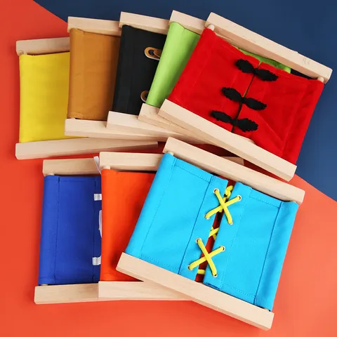 Giocattolo Montessori in Legno per Vestirsi Educazione Precoce Abilità di Vita Motricità Fine Regalo
