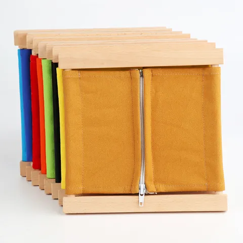 Montessori Dressing Practice Toy Wooden Life Skills Board Zipper Button Lacing Educational Toy For Toddlers