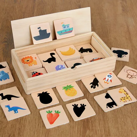 Rompecabezas de Emparejamiento de Sombras de Madera para Niños Juguete Educativo Temprano Montessori Regalo de Tablero de Cognición