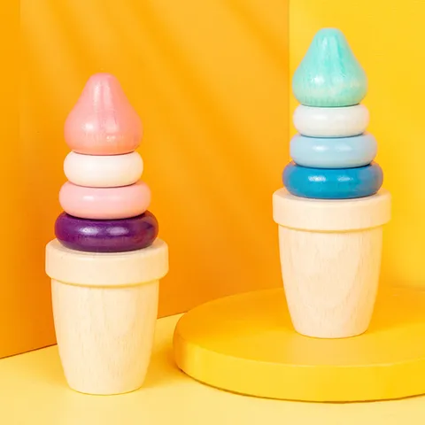 Kids Wooden Magnetic Ice Cream Toy Pretend Play Simulation Food Educational Montessori Toy Gift For Girls Boys