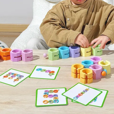 Wooden Creative Educational Building Blocks Set Logic Thinking Training Desktop Assembly Puzzle Toy For Kids