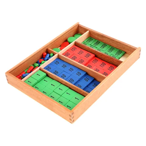 Montessori Stempelspiel Holz Lernspielzeug für mathematische Früherziehung Vorschulbzw Lern-Zahlenblöcke Spielset für Kinder