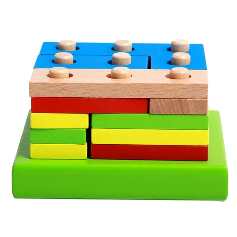 Hölzerne Geometrische Form Sortierung Montessori Frühe Bildung Lernen Stapeln Blöcke Kleinkind Pädagogische Passende Spielzeug