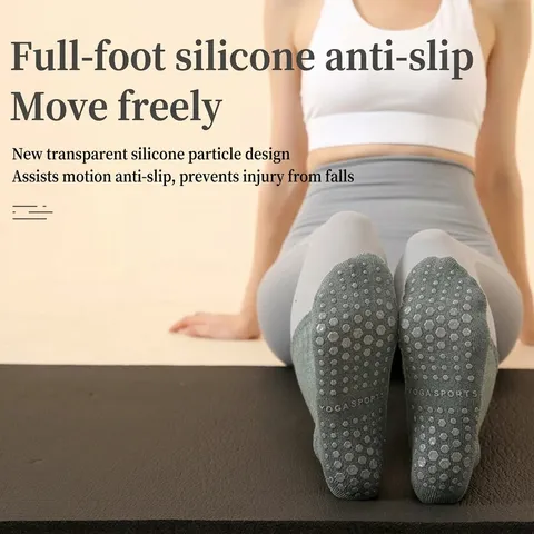 Dames Antislip Yogasokken Halverwege de Kuit Sport Pilates Katoen Antislip Fitness Oefening Voor Workout Gym