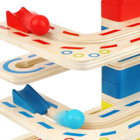 Jouet Éducatif en Bois Labyrinthe de Perles Piste à Rouleaux Entraînement à la Concentration pour Enfants Jeu d'Apprentissage
