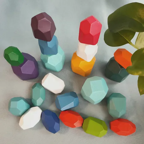 Kinder Pädagogische Holz Stapelsteine Balancierblöcke Nordischer Stil Montessori Spielzeug Tischdekoration Geschenk