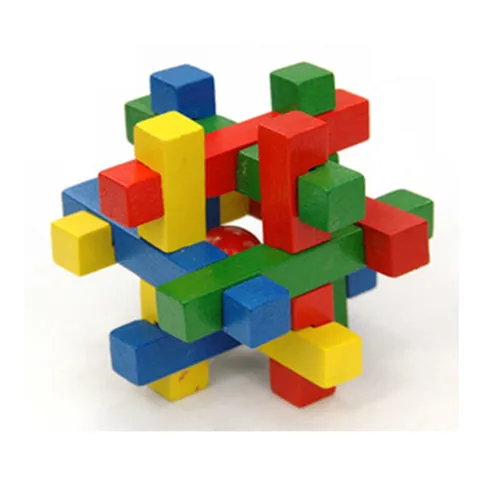 Wooden Luban Lock Puzzle Toy Brain Teaser 3D Interlocking Puzzle Educational Toy For Kids And Adults