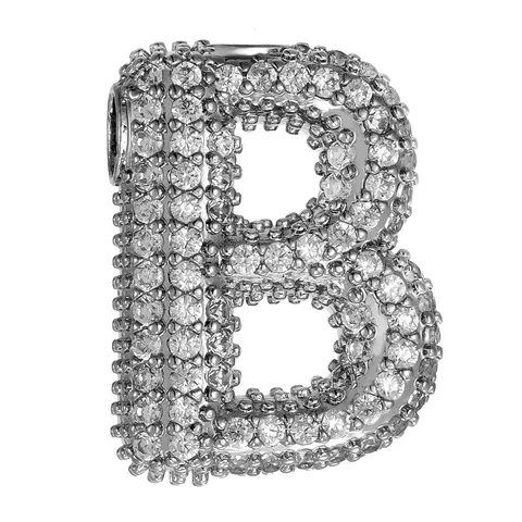 Luxus Mode Kupfer Strass Blase Buchstabe Anhänger Glänzender Kristall Alphabet Charm Für Damen DIY Schmuck