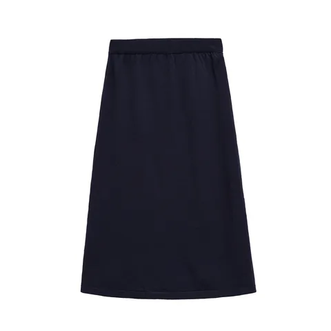Jupe Midi Tricotée Couleur Unie Décontractée pour Femmes Taille Haute Jupe Droite Élastique Vêtements Élégants