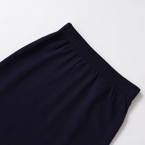 Jupe Midi Tricotée Couleur Unie Décontractée pour Femmes Taille Haute Jupe Droite Élastique Vêtements Élégants