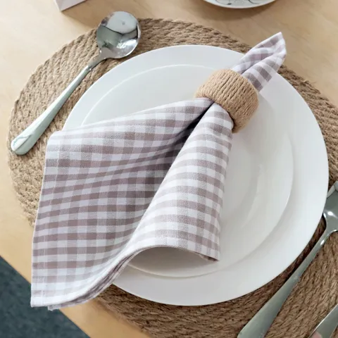 American Style Cotton Plaid Napkins Kitchen Tea Towels Square Table Cloths Easy Clean Decorative Dining Table Linens