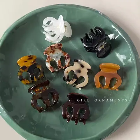 Koreanischer Stil Kleines Acetat Haarkralle Für Damen Leopardenmuster Schildpatt Haarklammer Hoher Pferdeschwanz Haarschmuck