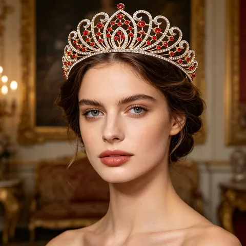 Tiara a Corona da Principessa Europea in Lega e Strass per Matrimoni e Feste Accessori Eleganti da Donna Gioielli