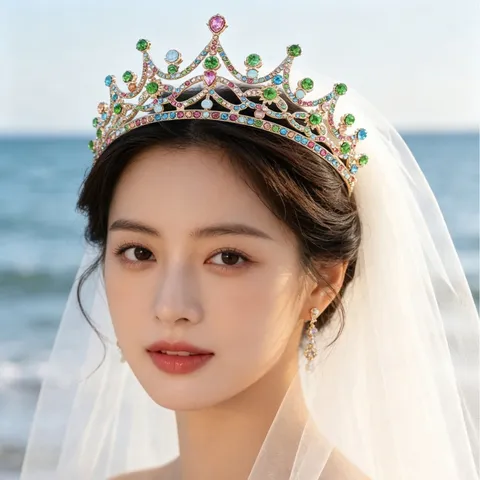 Bridal Tiara Alloy Rhinestone Crown Headpiece For Wedding Birthday Party Prom Luxurious Queen Crown Princess Tiara For Women