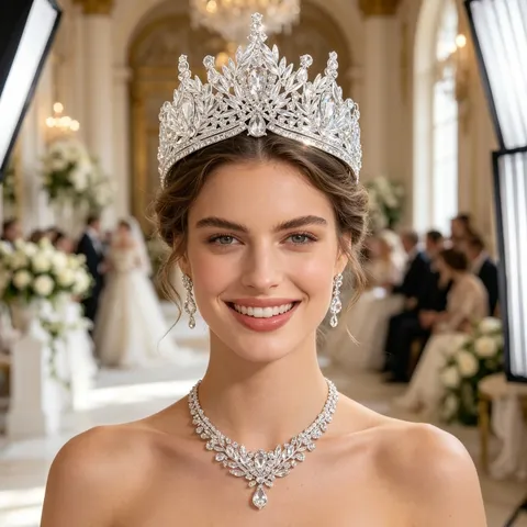 Bridal Crystal Leaf Crown Tiara Alloy Rhinestone Wedding Hair Accessory For Women Luxury Prom Headpiece Jewelry