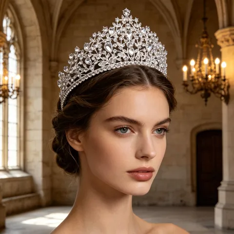 Corona Da Sposa Barocca Con Strass Per Sposa In Lega Oro Argento Cristallo Accessori Per Capelli Da Sposa Per Festa