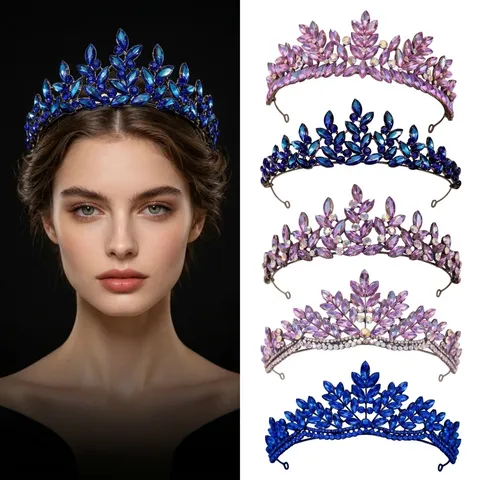 Vintage Bridal Crown Tiara Luxurious Alloy Rhinestone Crystal Headband For Wedding Party Princess Hair Accessories Women