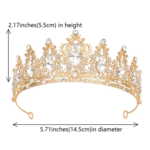 Corona Da Sposa Stile Europeo In Lega Di Strass Tiara Per Banchetti Di Nozze Accessori Per Abiti Da Sera Elegante Corona Da Regina