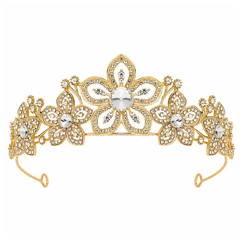 Lussuosa Corona da Sposa in Lega di Strass Tiara da Regina per Donna Accessori per Abiti da Sposa Fascia per Capelli da Spettacolo
