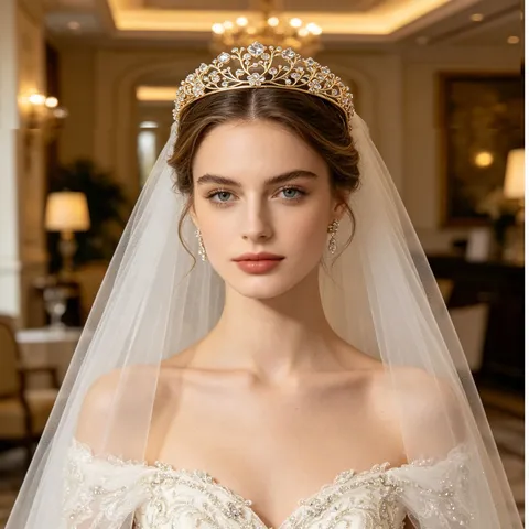 Luxury Crystal Crown Tiara Headband Rhinestone Inlaid Alloy Hair Accessories For Women Wedding Party Prom Princess Headpiece Jewelry