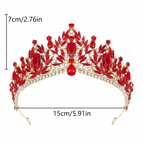 Baroque Luxury Alloy Rhinestone Bridal Crown Vintage Crystal Tiara Hair Accessories For Wedding Pageant Party Women Headwear