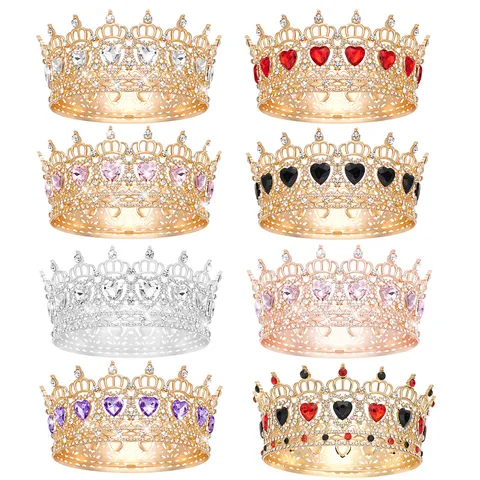 Baroque Alloy Heart Crown Rhinestone Tiaras For Wedding Bridal Photography Pageant Prom Accessories Women Luxury Headpiece