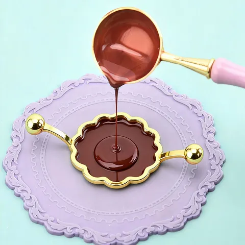 Metal Wax Seal Stamp Ring Mold Frame Fixer Zinc Alloy Round Heart Clover Shape Sealing Wax Shaping Tools For DIY Card Decor